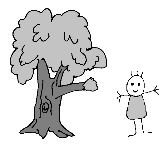 Längen: Kind und Baum im Verhältnis