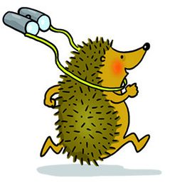Igel mit Fernglas