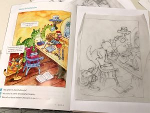 Niko und Hugo Illustrator Sven Leberer, Altenberge: Skizze und Umsetzung