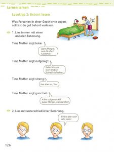 Bücherwurm Fibel, betontes Lesen, Seite 126