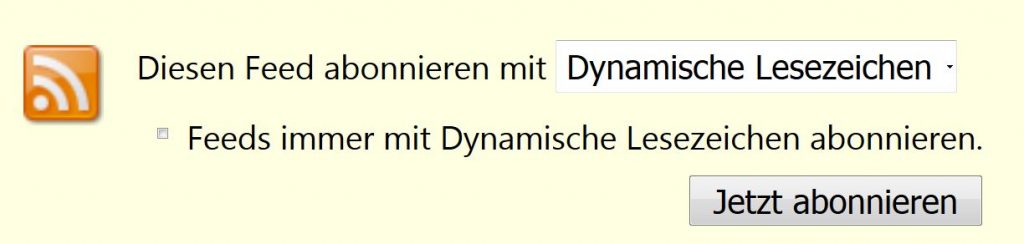 Jetzt abonnieren RSS