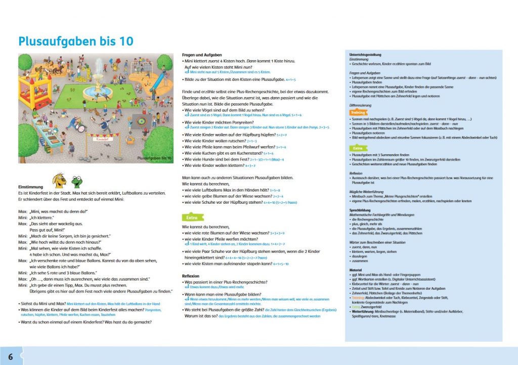 Abb.: Rückseite zu „Plusaufgaben bis 10“ aus dem Maxibuch 1