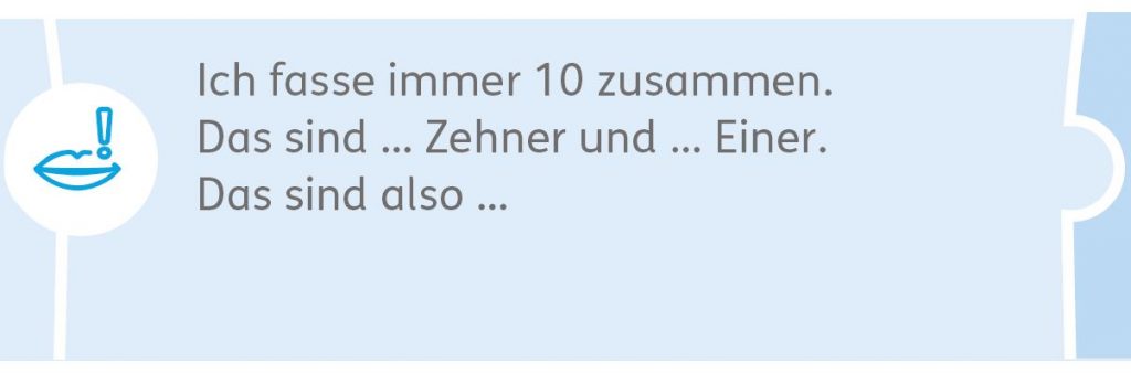 Abb.: Sprachbeispiele in der Fußzeile aus MiniMax 1 Zahlen und Rechnen Teil B, Seite 5