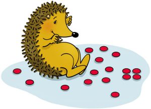 Igel mit Plättchen