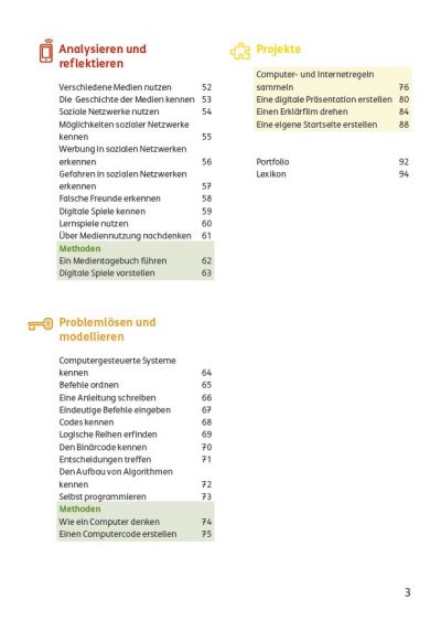 Digitale Medien Arbeitsheft Inhaltsverzeichnis