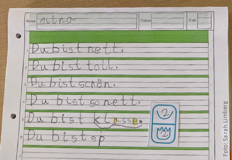 Grundschulblog_Unterrichten_Deutsch_Niko_Pruefkarte_schreiben_Arbeitsheft Niko Prüfkarte im Arbeitsheft