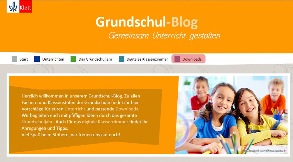 Grundschulblog_Klett_Grundschule_digital_Suchtool_Startseite Startseite Grundschulblog Download Reiter ist rot markiert