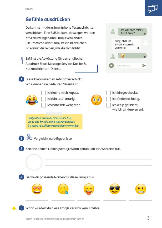 Grundschulblog_Mein_Medienheft_310479_Seite_31 Mein Medienheft 3/4, Seite 31, Gefühle ausdrücken