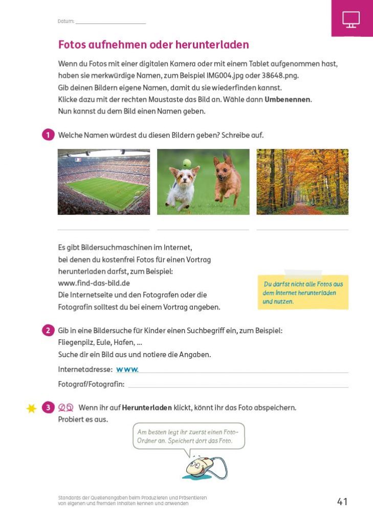 Grundschulblog_Mein_Medienheft_310479_Seite_41 Mein Medienheft 3/4, Seite 41, Fotos aufnehmen oder herunterladen