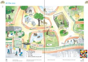 Colour Land Pupil`s Book Seite 30/31, At the Zoo