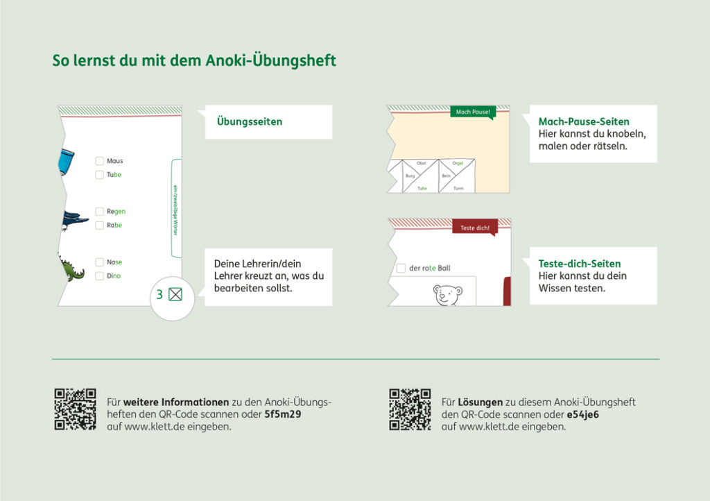 Heft Lesen Seite 1 So lernst du mit dem Anoki-Übungsheft, Lesen 1 Heft A