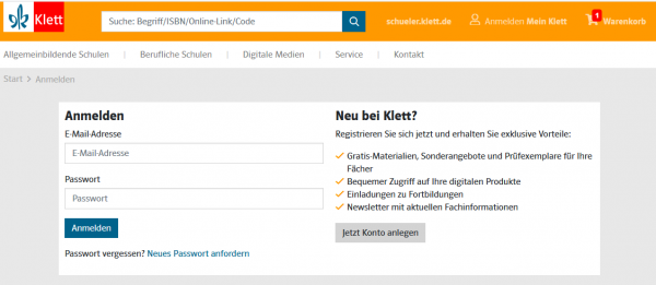 Screenshot Mein Klett