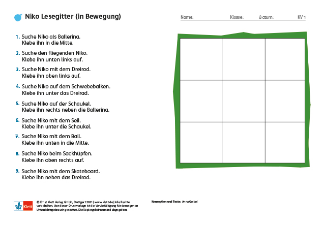 Grundschulblog_unterrichten_deutsch_niko_Lesegitter_I Niko Lesegitter Niveau 1