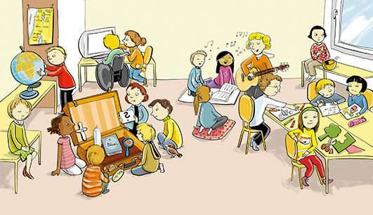 Kinder im Klassenzimmer