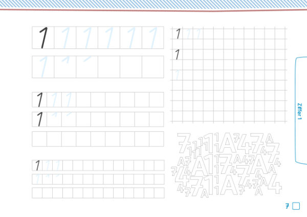 Grundschulblog_Unterrichten_Mathematik_Anoki_Ziffernschreibkurs1_S07 Anoki-Übungsheft Ziffernschreibkurs 1 (162105), S. 7