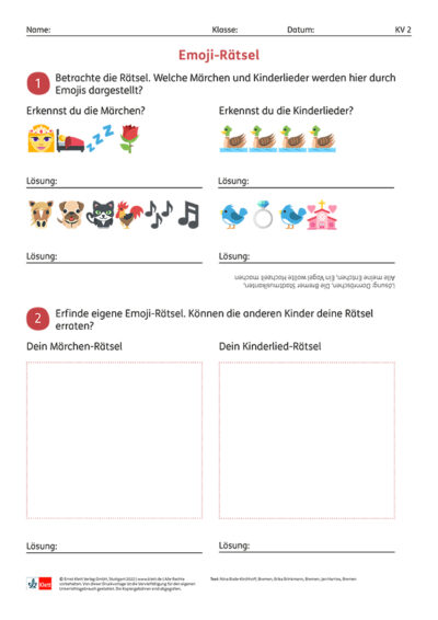 Grundschul-Blog-Unterrichten-Deutsch-ABC-Lernlandschaft-KV-Emoji-Raetsel Emoji Rätsel Kopiervorlage Abbildung