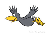 Grundschul-Blog-Grundschuljahr-dies-das-Raben-falten-Illustration-Rabe Illustration Rabe fliegt