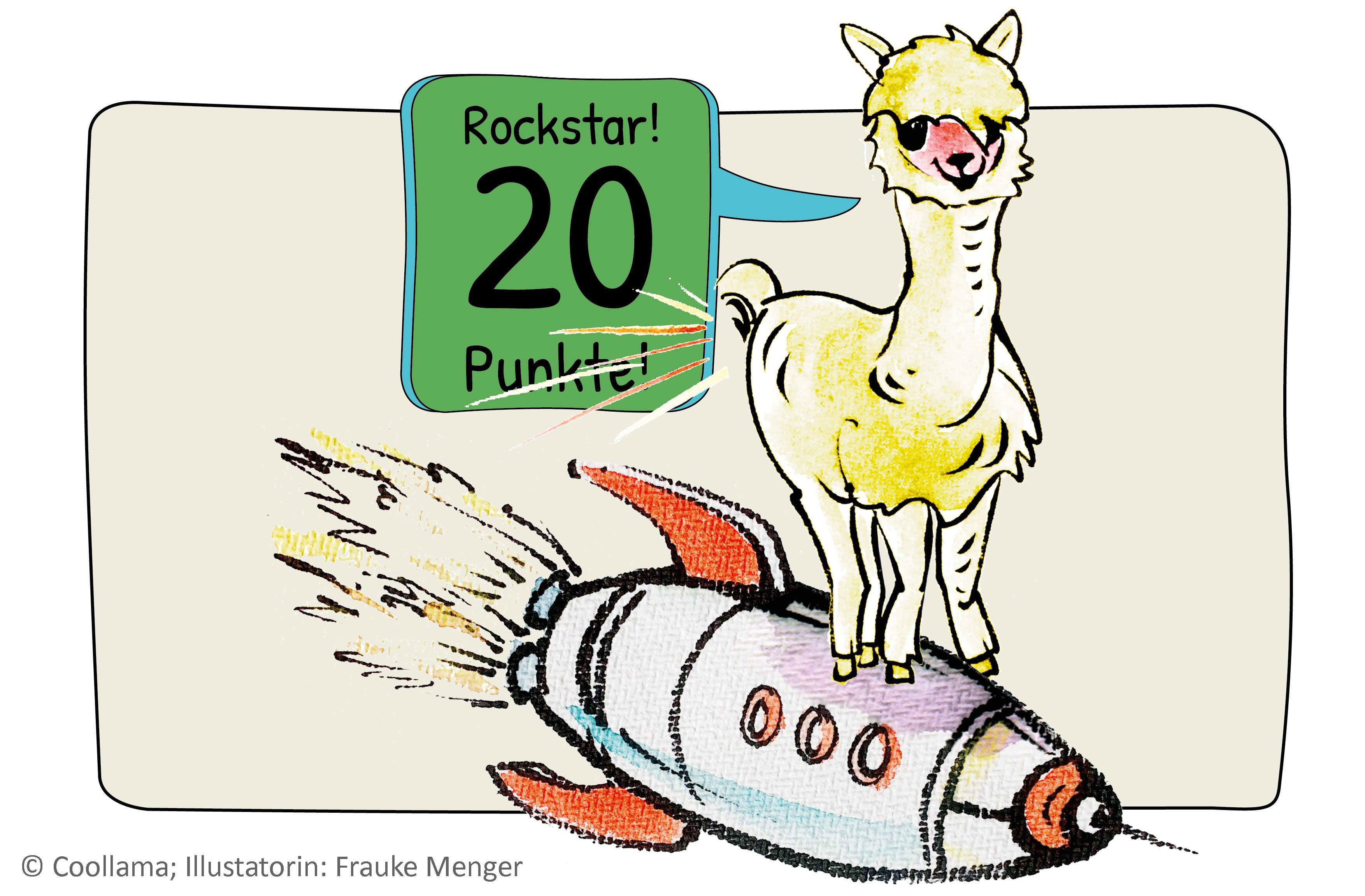 Grundschulblog_unterrichten_mathe_coollama_rockstar Coollama Rockstar auf Rakete