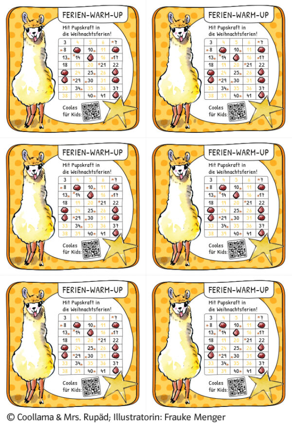 Grundschulblog_Unterrichten_Mathematik_Coolllama_Weihnachtsheft_Pupspass1 Pupspass 1 zum COOLLAMA Weihnachtsferienheft