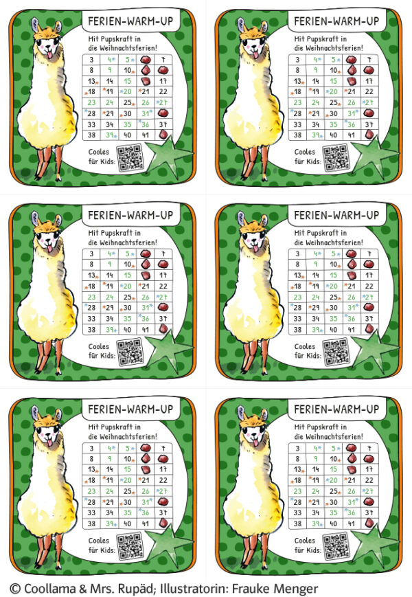 Grundschulblog_Unterrichten_Mathematik_Coolllama_Weihnachtsheft_Pupspass4 Pupspass 4 zum COOLLAMA Weihnachtsferienheft