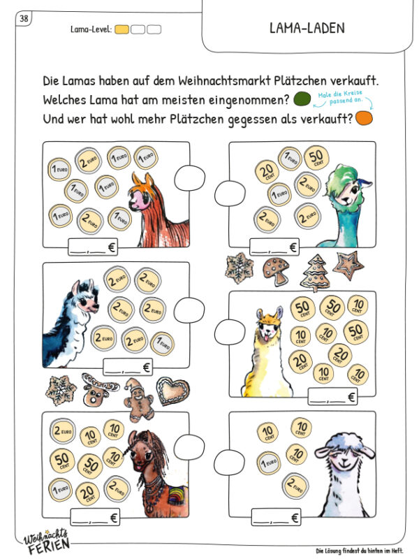 Grundschulblog_Unterrichten_Mathematik_Coolllama_Weihnachtsheft_S38 COOLLAMA Weihnachtsferienheft S. 38