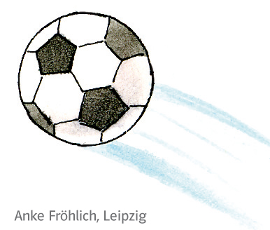 Illustration fliegender Fußball