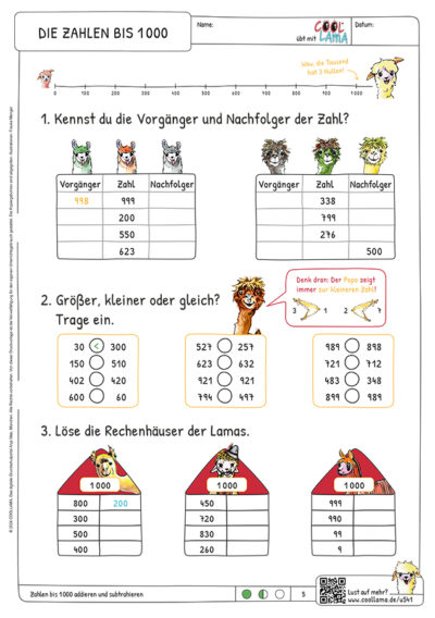 Grundschul-Blog-Unterrichten-Mathematik-Coollama-Kopiervorlagen-Klasse-3-4-Seite-5 Coollama Kopiervorlagen Klasse 3 und 4 Seite 5