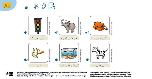 Worksheet Go! Zebra Anlaut A 1