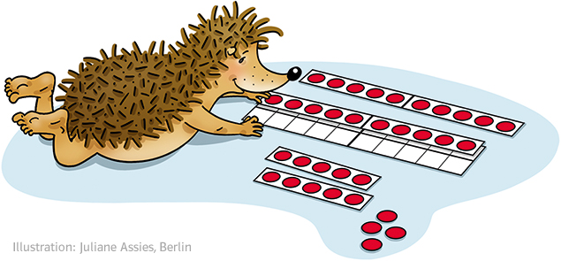 Grundschul-Blog-Unterrichten-Mathematik-Zahlenbuch-Einfuehrungsunterricht-Illustration-Zwanzigerfeld Illustration Igel Zwanzigerfeld