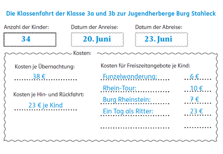 Klassenfahrt Programm