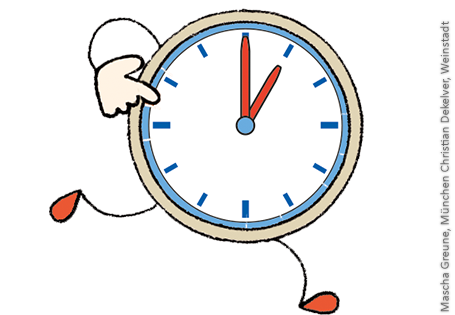 Uhr mit Beinen