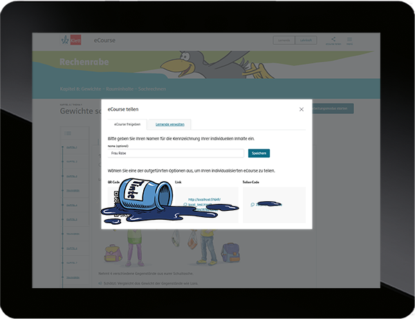eCourse Mathematik 2. Gebt euren Namen ein und klickt auf „weiter“.