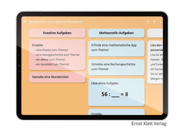 Grundschul-Blog-Grundschule-digital-Digitale-Pinnwand-Tablet digitale Pinnwand auf Tabelt (Beispiel)