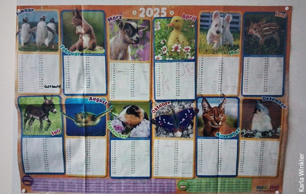 Malaufgaben Wandkalender