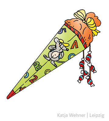 Schulanfang, Schultüte, Zuckertüte
