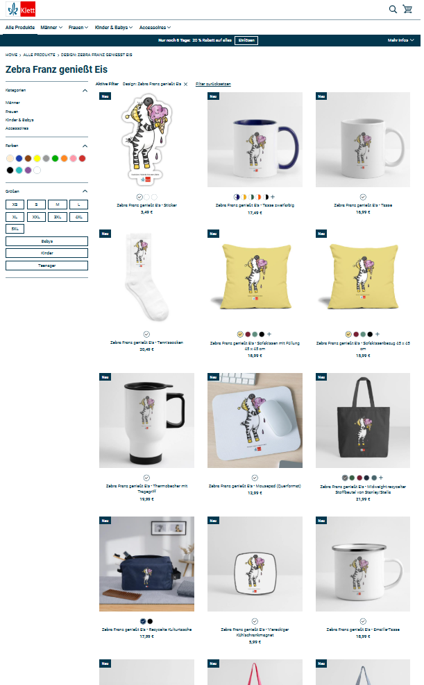 Klett Fanshop neue Designs Zebra Eis