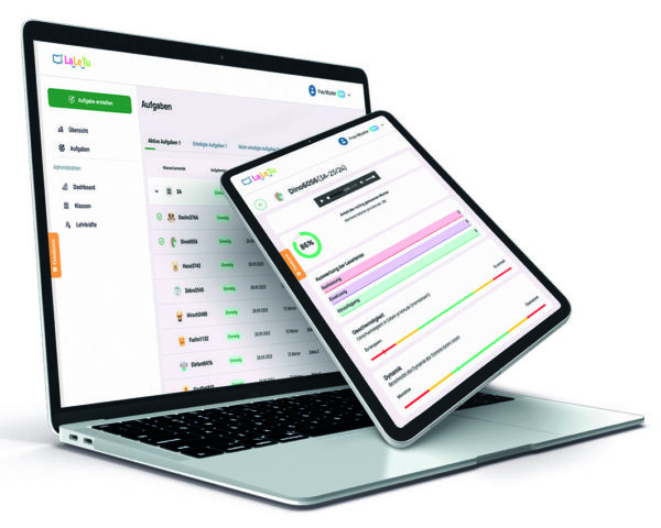 LaLeTu Ansicht auf Laptop und Tablet