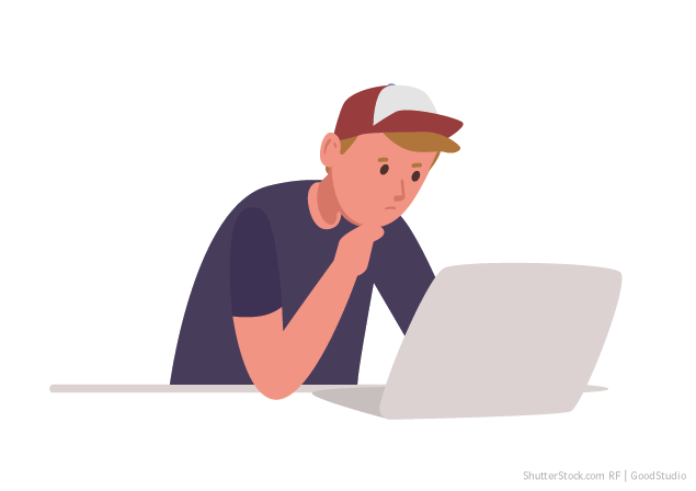 Person am Laptop