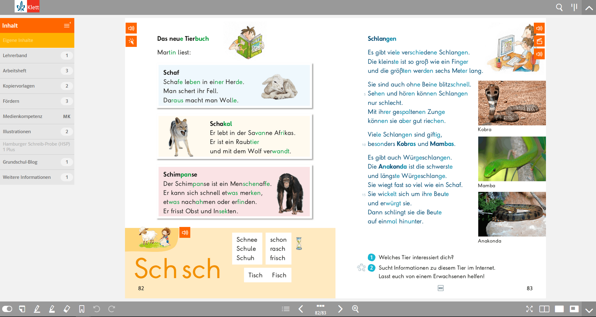Screenshot Frohes Lernen 1 DUA S. 82/83