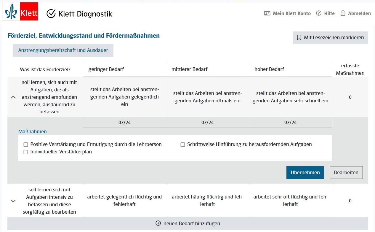 Grundschul-Blog-Lernentwicklungsassistent-Screenshot_Ziel Förderziele im Lernentwicklungsassistenten