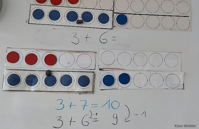 121 Aufgaben, Zahlenbuch, Plättchen