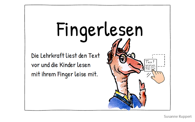 COOLLAMA, Sachaufgaben, Leseförderung, Fingerlesen