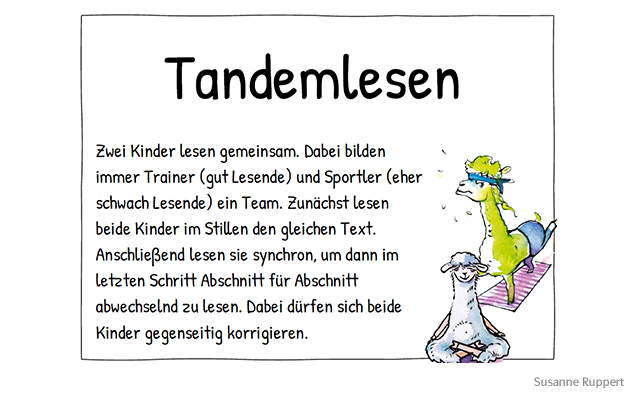 COOLLAMA, Sachaufgaben, Leseförderung, Tandemlesen