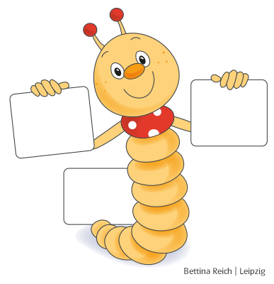 Bücherwurm mit Blättern