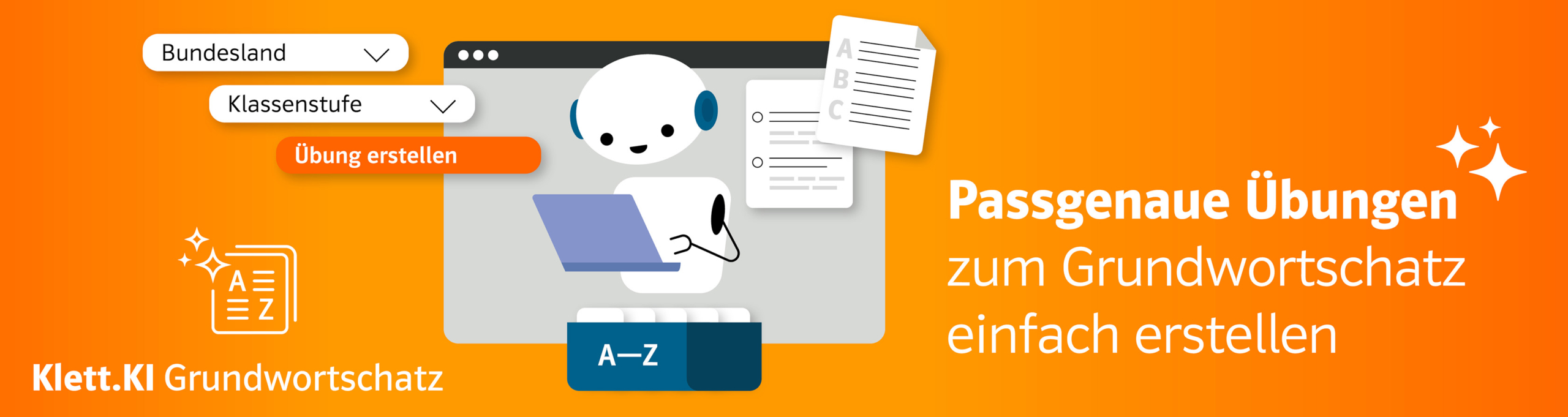 Grundschul-Blog Klett. KI Grundwortschatz Banner