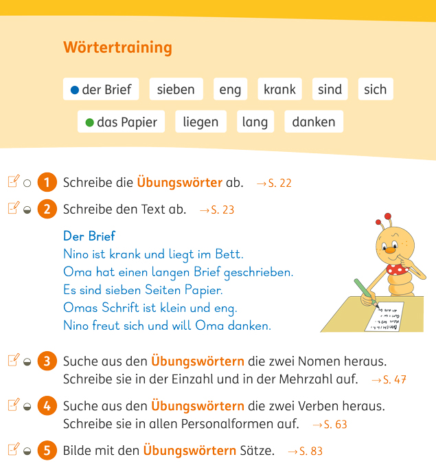 Grundschul-Blog-Unterrichten-Deutsch-Buecherwurm-Sprachbuch2-Seite103 Ausschnitt aus Bücherwurm Sprachbuch 2, Seite 103