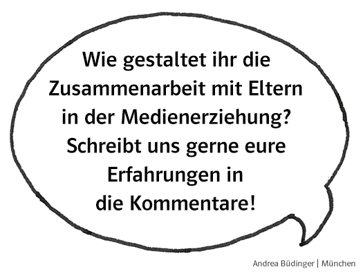 Grundschul-Blog-Unterrichten-Medienbildung-Elternbrief-Sprechblase Medienbildung, Elternbrief, Nachfrage Sprechblase