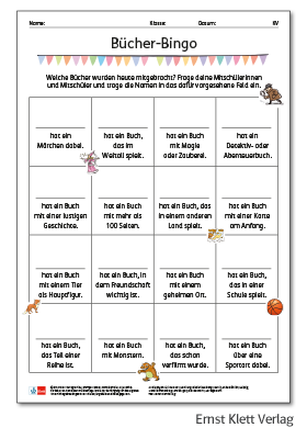 Grundschul-Blog-Grundschuljahr-Dies-Das-Mini-Lesefest-Buecher-Bingo Bücher-Bingo, Lese-Bingo