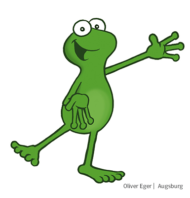 Frosch Mini präsentierend