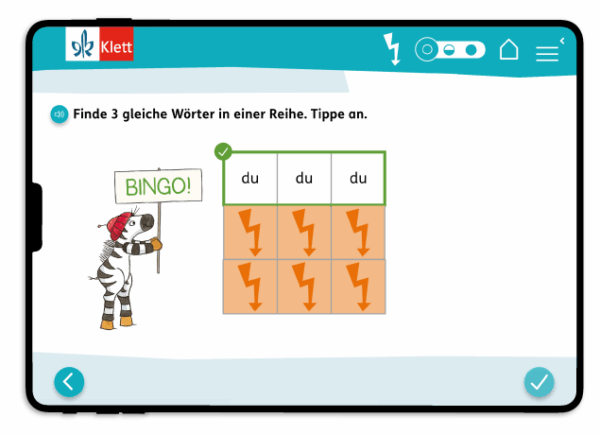 Grundschul-Blog-Grundschule-digital-Blitzlesen-App-Bingo2 Blitzlesen-App, Screenshot, iPad, Bingo 2
